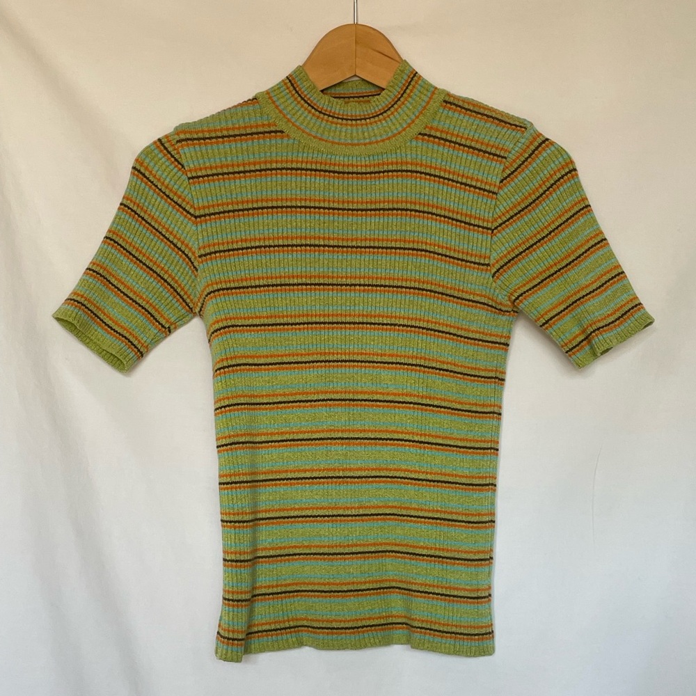 Tomboy Striped Mock Neck Sweater